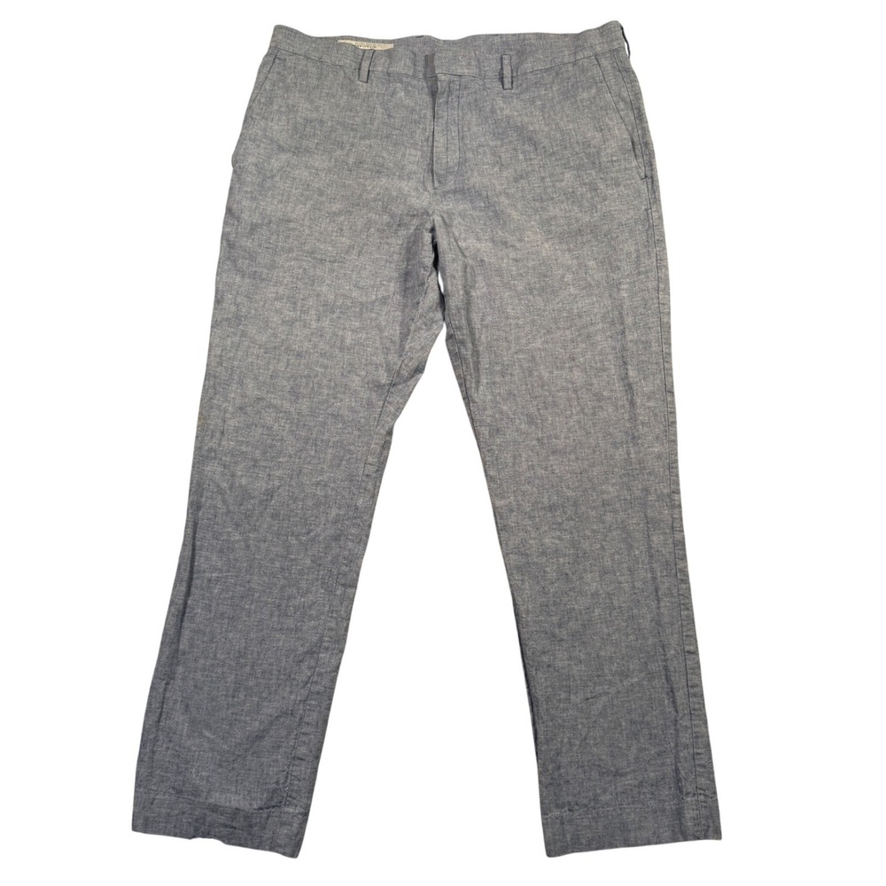 Perry Ellis Portfolio Slim‎ Fit Linen Blend Blue Dress Pants Men's 36x30